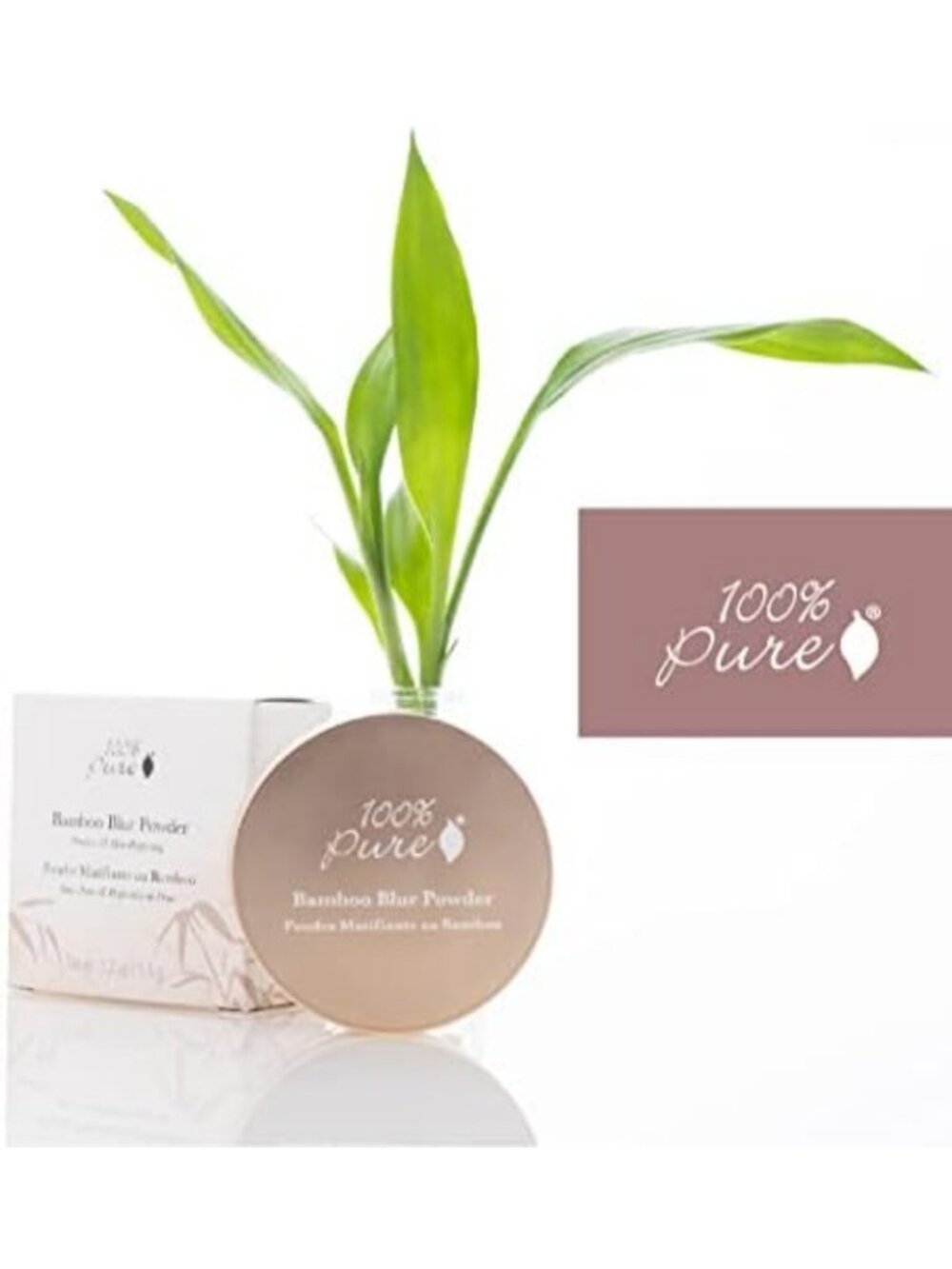 100% Pure Bamboo Blur Powder - Tinted Mattifying Setting Powder, Translucent - Picture 4 of 7
